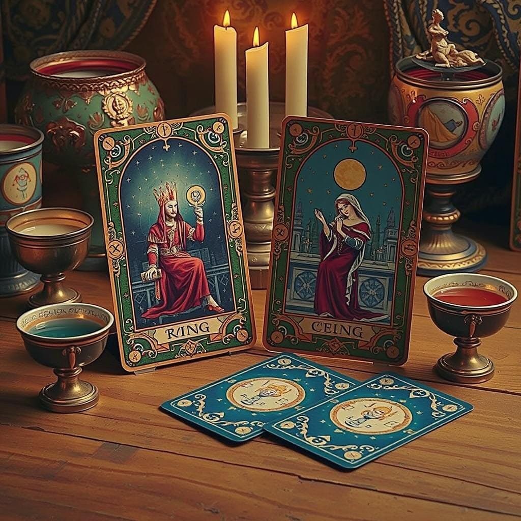 Tirage sentimental Tarot et Oracle 4 Roi et reine de coupe 1